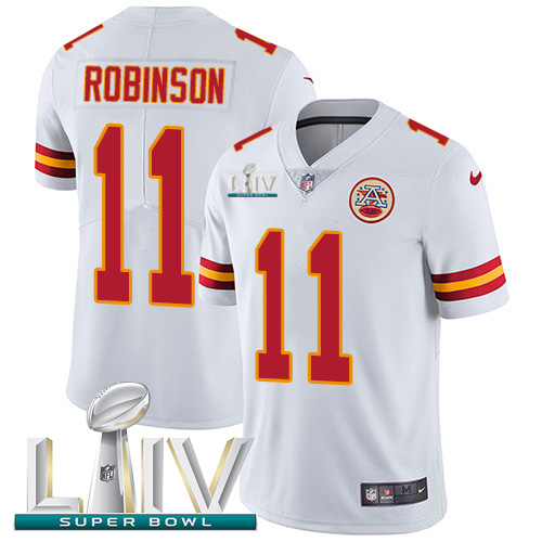 Kansas City Chiefs Nike #11 Demarcus Robinson White Super Bowl LIV 2020 Youth Stitched NFL Vapor Untouchable Limited Jersey->youth nfl jersey->Youth Jersey